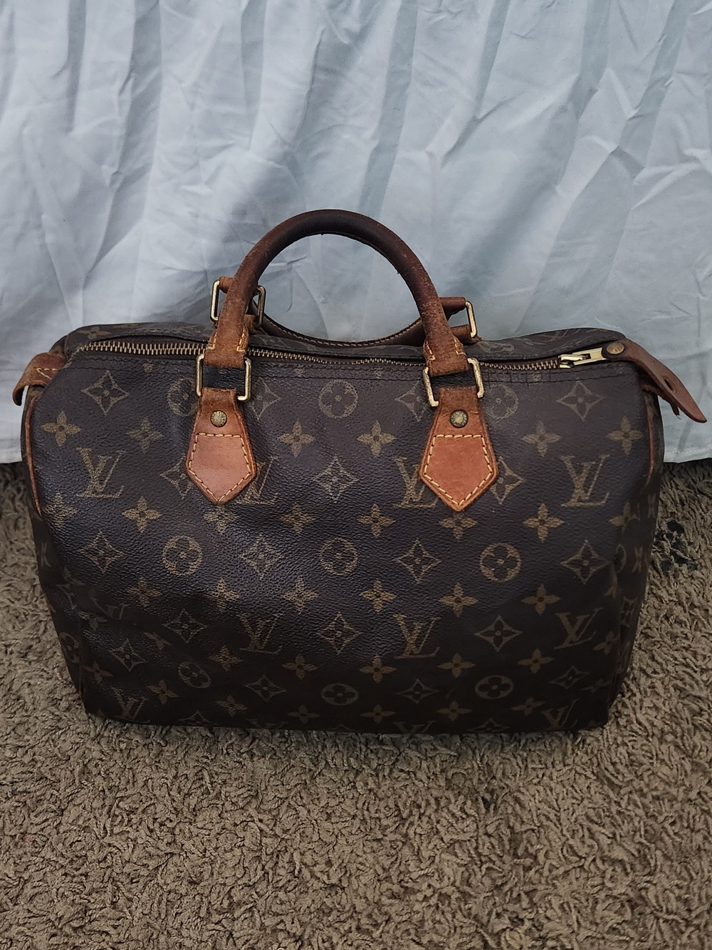 Louis Vuitton Monogram Canvas Duffel in Brown with Tan Trim